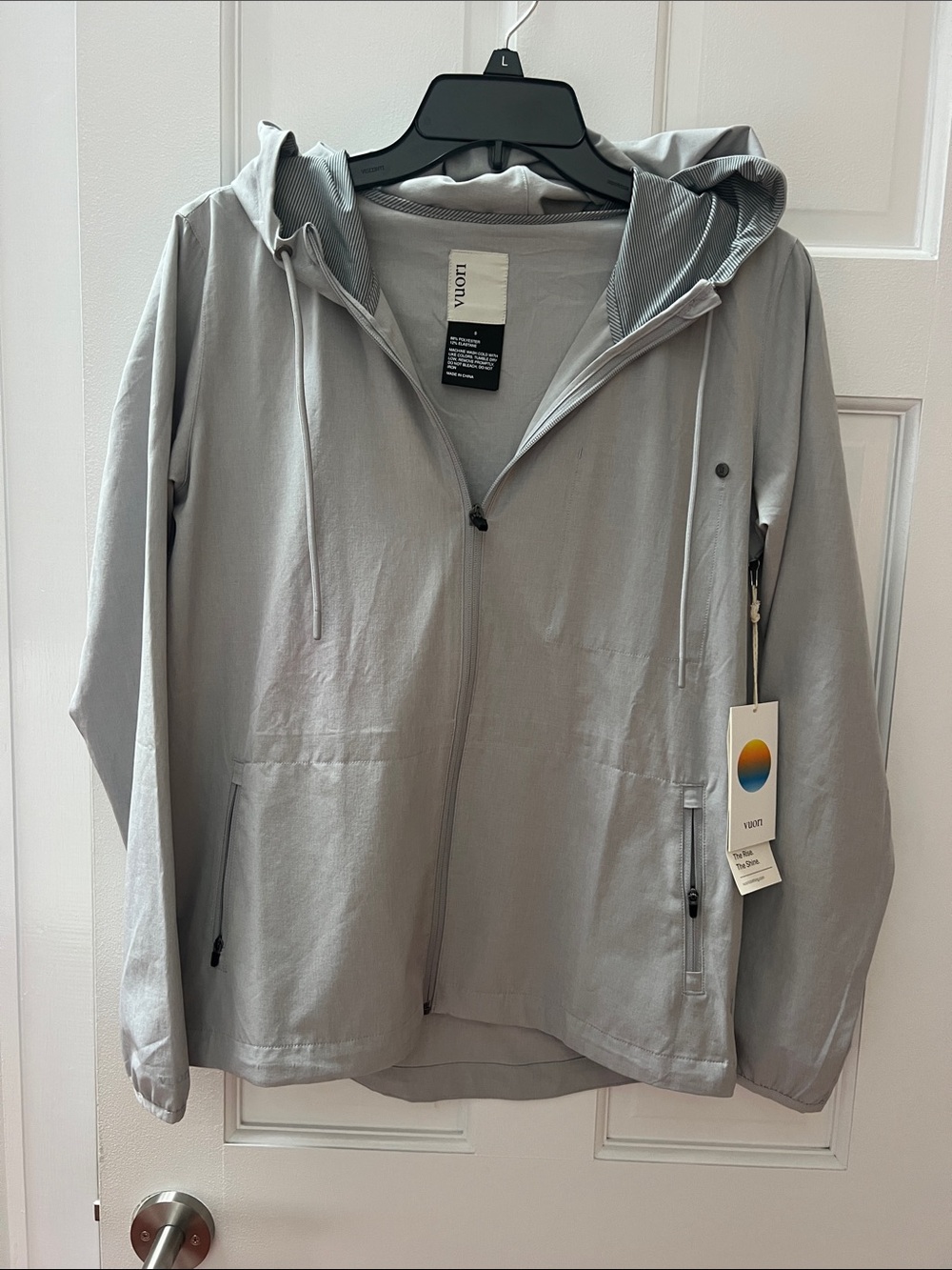 Vuori Gray Hooded Utility Jacket - Light Gray